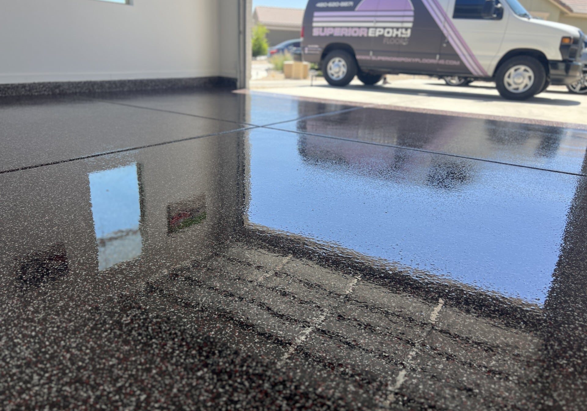 Epoxy floor full broadcast phoenix Arizona